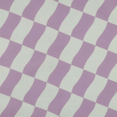 Wasserabweisender Baumwollstoff Retro Wellen Meterware – beschichtet, Wei� Lila