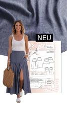 Viskose-Leinen Stoff weich fallend schilfgr�n – Twill Sommerstoff f�r Blusen, Kleider & Hosen