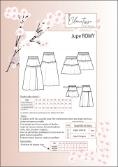 Papierschnittmuster ROMY Rock mit Schlitz im Vorderteil - Clematisse Pattern