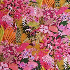 Viskose Jersey Blumen Pink – Tropischer Floraldruck Meterware