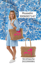 RESTST�CK 35 cm Musselin Stoff blau Blumen - Double Gauze Meterware