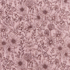 Musselin Stoff altrosa Blumen Double Gauze Meterware