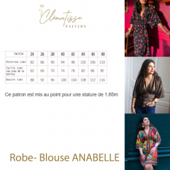 Papierschnittmuster ANABELLE Kleid Bluse - Clematisse Pattern