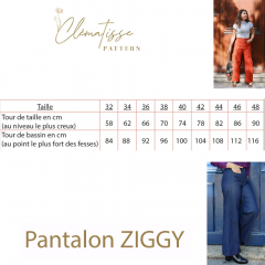 Papierschnittmuster ZIGGY High Waist Hose - Clematisse Pattern