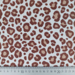 Sweat Frottee Stoff Leopardenmuster beig braun elastisch Meterware