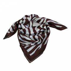 Halstuch Zebramuster quadratisch Schal Bandana Tuch - dunkelbraun wei�