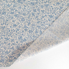 Baumwollstoff kleine Bl�tter Webware, hellblau naturwei�
