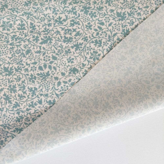 Baumwollstoff kleine Bl�tter Webware, Mintgr�n Naturwei�