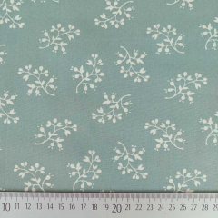 Baumwollstoff Blumenzweige Allover Webware Meterware Mintgr�n