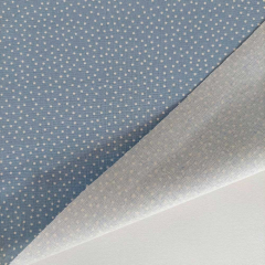 Baumwollstoff kleine Punkte naturwei� hellblau (stahlblau)