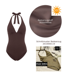 Badeanzugstoff Bikinistoff Meterware Funktionsjersey uni, braun