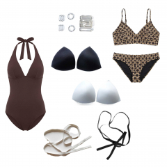 Badeanzugstoff Bikinistoff Meterware Funktionsjersey uni, braun