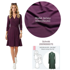 Modal Jerseystoff Meterware uni, burgundy
