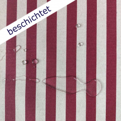 beschichteter Canvas Stoff Streifen Leinen Optik, braun dunkelrot