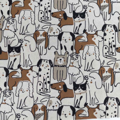 Canvas Stoff Hunde Leinen Optik, braun beige