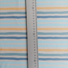 Jerseystoff Baumwolljersey Streifen - mint hellblau beige