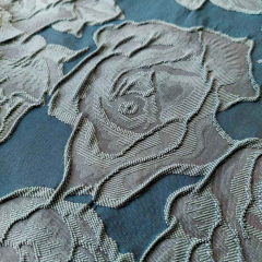 RESTST�CK 86 cm Jacquard Stoff Rosen-petrol