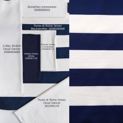 Punto di Roma Jersey Blockstreifen Dunkelblau Cremewei� – Maritimer Chic