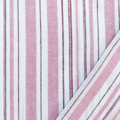 Viskose Leinen Stoff Webware Streifen Rosa Weinrot Wei�