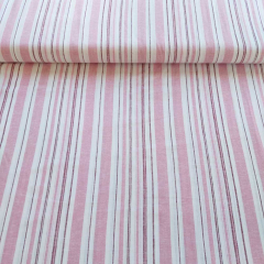 Viskose Leinen Stoff Webware Streifen Rosa Weinrot Wei�