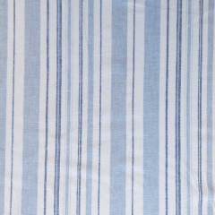 Viskose Leinen Stoff Webware Streifen Hellblau Dunkelblau Wei�
