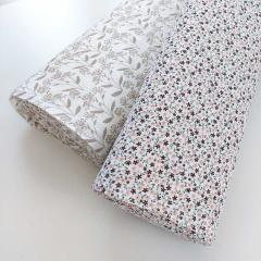 Musselin Stoff Bl�mchen kleine Blumen weinrot rosa wei�