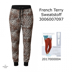 RESTST�CK 50 cm French Terry Sweatstoff Leopardenmuster, schwarz beige