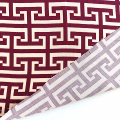 Viskosestoff Labyrinthmuster, Burgundy Hellbeige