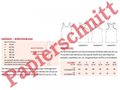 Papierschnittmuster Racertop Damen FRAU HENNIE Schnittreif