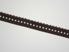 elastisches Band mit R�schenrand 1.5 cm, braun