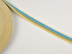 Ripsband gestreift Glitzer 16 mm, t�rkis taupe
