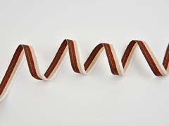 Ripsband gestreift Glitzer 16 mm, dunkelbraun rotbraun