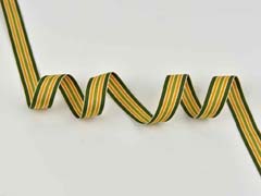 Ripsband Streifen 16 mm, gr�n ocker