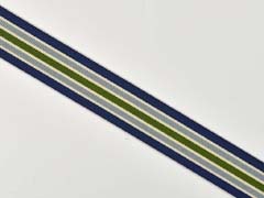 Ripsband Streifen 25 mm, navy grau gr�n