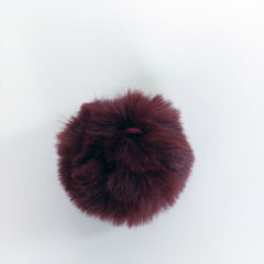 Kunstfellbommel Taschenanh�nger 6 cm, dunkelbordeaux