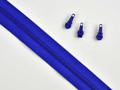 endlos Rei�verschluss Meterware 3 mm + 3 Schieber, kobaltblau