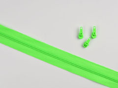 endlos Rei�verschluss Meterware 3 mm + 3 Schieber, neongr�n