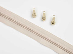 endlos Rei�verschluss Meterware 5 mm + 3 Schieber, natur