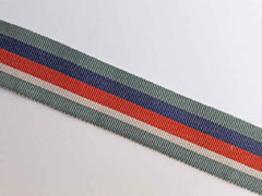 Ripsband Streifen 35 mm, dunkelmint dunkelblau orangerot