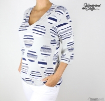 RESTST�CK 168 cm Viskosejerseystoff Kreise, navy cremewei� hellgrau
