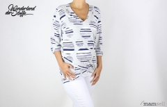 RESTST�CK 168 cm Viskosejerseystoff Kreise, navy cremewei� hellgrau