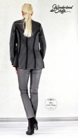 RESTST�CK 30 cm beschichteter Jersey Jeggings Stoff grau