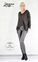 RESTST�CK 30 cm beschichteter Jersey Jeggings Stoff grau