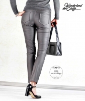 RESTST�CK 30 cm beschichteter Jersey Jeggings Stoff grau