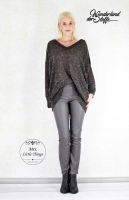 RESTST�CK 30 cm beschichteter Jersey Jeggings Stoff grau