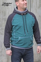 Sweatstoff schwarz uni flauschige R�ckseite #690