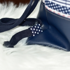 kr�ftiges Lederimitat Kunstleder f�r Taschen, dunkelblau