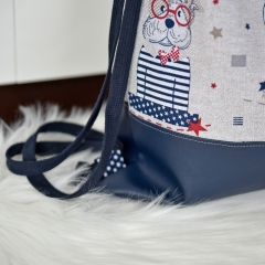 kr�ftiges Lederimitat Kunstleder f�r Taschen, dunkelblau