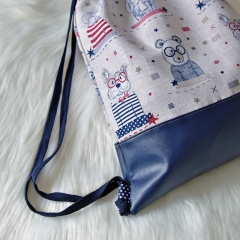 kr�ftiges Lederimitat Kunstleder f�r Taschen, dunkelblau
