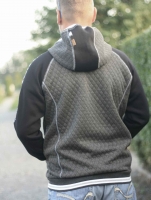 Heavy Jogging Sweat Stoff dick weich angeraut, schwarz